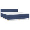 vidaXL Posteľný rám boxspring s matracom modrý 160x200 cm látka