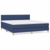 vidaXL Posteľný rám boxspring s matracom modrý 160x200 cm látka