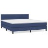 vidaXL Posteľný rám boxspring s matracom modrý 160x200 cm látka