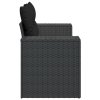 vidaXL Záhradná pohovka s vankúšmi 2-miestna čierna polyrattan