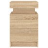 vidaXL Nočný stolík s LED svetlami dub sonoma 35x39x55 cm