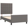 vidaXL Posteľný rám s čelom sivý 80x200 cm umelá koža