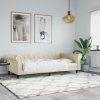 vidaXL Denná posteľ krémová 100x200 cm umelá koža