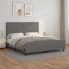 vidaXL Posteľný rám s čelom sivý 160x200 cm umelá koža