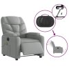 vidaXL Elektrické masážne sklápacie kreslo bledosivé látkové