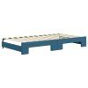 vidaXL Denná posteľ s rozkladacou posteľou modrá 100x200 cm zamat