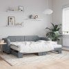 vidaXL Denná posteľ s rozkladacou posteľou bledosivá 100x200 cm látka