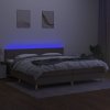 vidaXL Posteľ boxsping s matracom a LED sivohnedá 200x200 cm látka