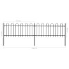 vidaXL Záhradný plot s oblúkovým zakončením, oceľ 3,4x0,8 m, čierny