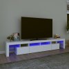vidaXL TV skrinka s LED svetlami biela 230x36,5x40 cm