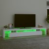 vidaXL TV skrinka s LED svetlami biela 260x36,5x40 cm