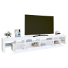 vidaXL TV skrinka s LED svetlami biela 260x36,5x40 cm
