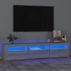 vidaXL TV skrinka s LED svetlami sivý dub sonoma 180x35x40 cm