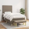 vidaXL Posteľný rám boxspring s matracom sivohnedý 90x190 cm látka