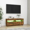 vidaXL TV skrinka s LED, tmavý dub 100x35x40 cm