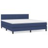 vidaXL Posteľný rám boxspring s matracom modrý 160x200 cm látka