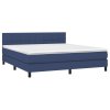 vidaXL Posteľný rám boxspring s matracom modrý 160x200 cm látka
