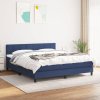 vidaXL Posteľný rám boxspring s matracom modrý 160x200 cm látka