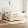 vidaXL Posteľný rám boxspring s matracom krémový 160x200 cm látka