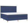 vidaXL Posteľný rám boxspring s matracom modrý 160x200 cm látka
