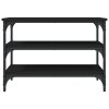 vidaXL Lavička na topánky čierna 70x38,5x49 cm kompozitné drevo