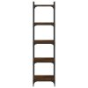 vidaXL Knižnica, 5 políc, hnedý dub 40x30x154 cm, kompozitné drevo
