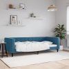 vidaXL Denná posteľ modrá 90x200 cm zamat