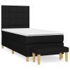 vidaXL Posteľný rám boxspring s matracom čierny 80x200 cm látka