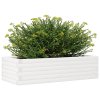 vidaXL Záhradný kvetináč biely 90x40x23 cm borovicový masív
