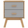vidaXL Nočný stolík OLDEN sivo-hnedý borovicový masív