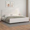 vidaXL Posteľný rám s čelom biely 200x200 cm umelá koža