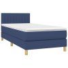 vidaXL Posteľný rám boxsping s matracom modrý 80x200 cm látka