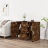 vidaXL Komoda dymový dub 91x29,5x65 cm spracované drevo