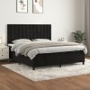 vidaXL Posteľný rám boxspring s matracom čierny 160x200 cm zamat