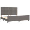 vidaXL Posteľný rám s čelom sivý 160x200 cm umelá koža