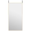 vidaXL Zrkadlo na dvere zlaté 50x100 cm sklo a hliník