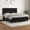 vidaXL Posteľný rám boxspring s matracom čierny 160x200 cm zamat