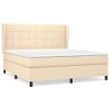 vidaXL Posteľný rám boxspring s matracom krémový 160x200 cm látka