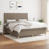 vidaXL Posteľný rám boxspring s matracom sivohned 160x200 cm látka