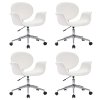 vidaXL Otočné jedálenské stoličky 4 ks biele umelá koža