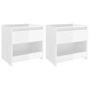 vidaXL Nočné stolíky 2 ks, lesklé biele 40x30x39 cm, kompozitné drevo