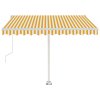 vidaXL Samostatne stojaca automatická markíza 350x250 cm žlto-biela