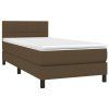 vidaXL Posteľný rám boxsping s matracom hnedý 80x200 cm látka