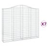 vidaXL Oblúkové gabiónové koše 7ks 200x30x160/180cm pozinkované železo
