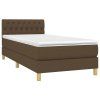 vidaXL Posteľný rám boxsping s matracom hnedý 80x200 cm látka