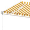 vidaXL Samostatne stojaca automatická markíza 300x250 cm žlto-biela