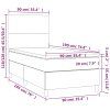 vidaXL Posteľný rám boxspring s matracom krémový 90x190 cm látka