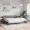 vidaXL Denná posteľ s rozkladacou posteľou sivohnedá 100x200 cm látka