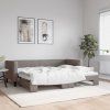 vidaXL Denná posteľ s rozkladacou posteľou sivohnedá 80x200 cm látka