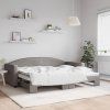 vidaXL Denná posteľ s rozkladacou posteľou sivohnedá 90x200 cm látka
